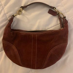Coach small suede hobo bag